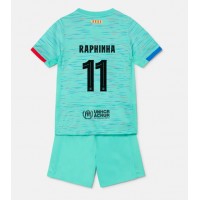 Barcelona Raphinha Belloli #11 Tretí Detský futbalový dres 2023-24 Krátky Rukáv (+ trenírky)